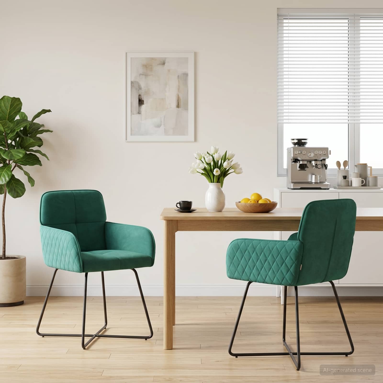 Trpezarijske stolice 2 pcs Baršun Tirkizna 59 x 56,5 x 86 cm