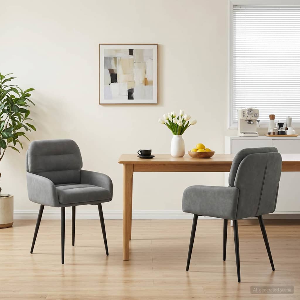 Trpezarijske stolice 2 pcs Baršun Tamnosiva 59 x 59,5 x 90 cm