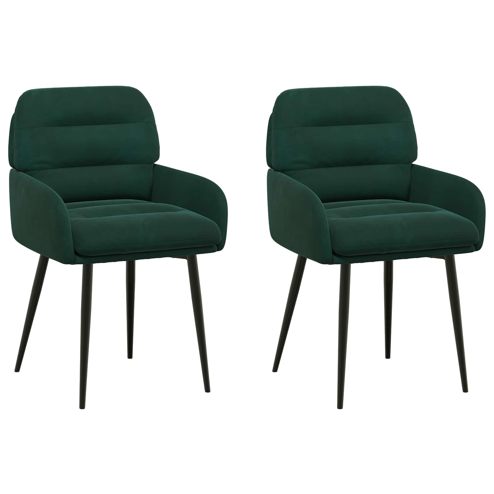 Trpezarijske stolice 2 pcs Baršun Tamnozelena 59 x 59,5 x 90 cm