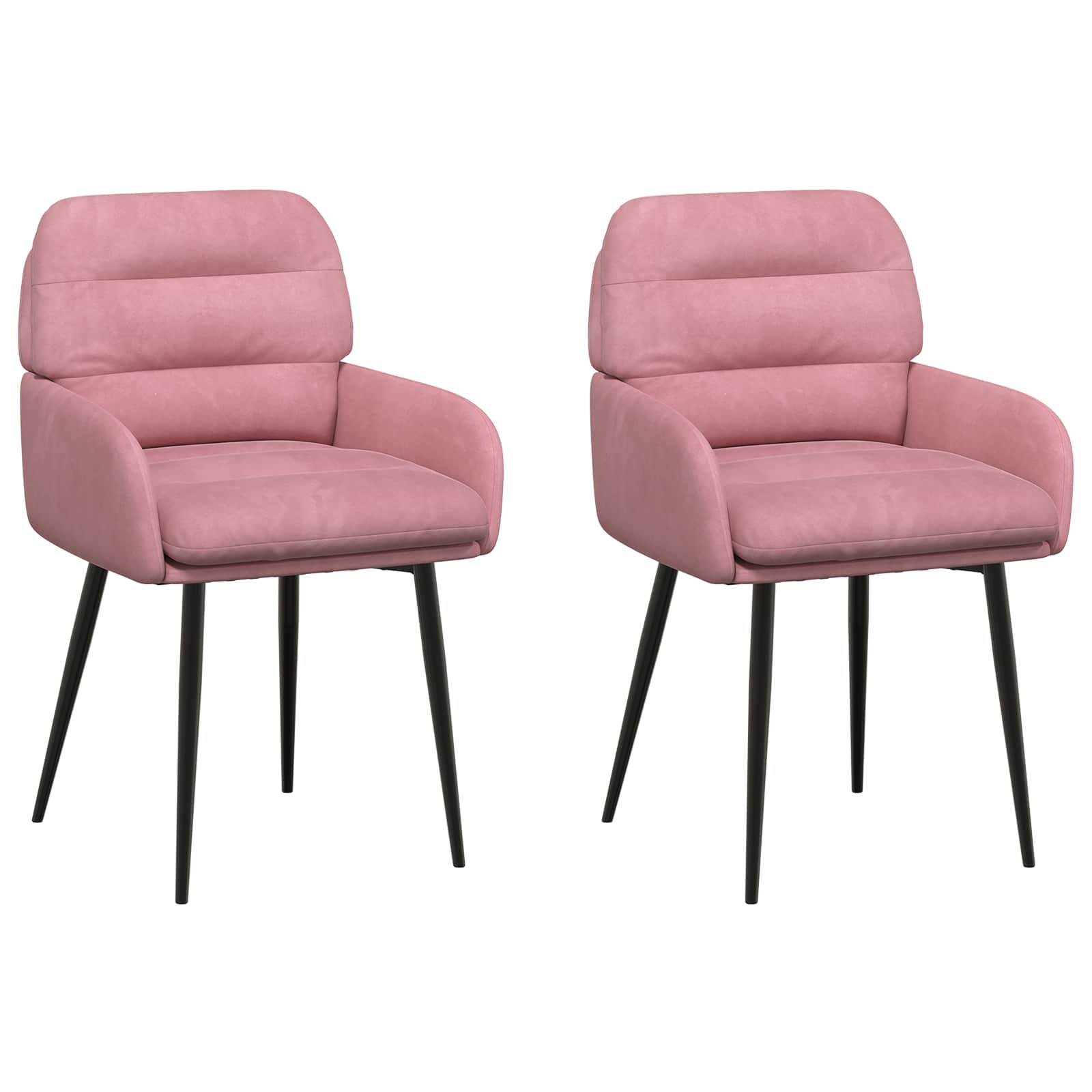 Trpezarijske stolice 2 pcs Baršun Ružičasta 59 x 59,5 x 90 cm
