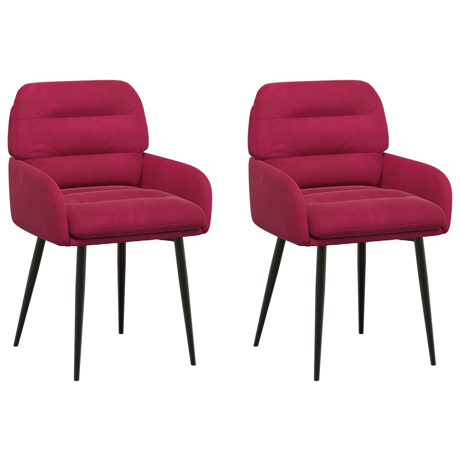 Trpezarijske stolice 2 pcs Baršun Vinska crvena