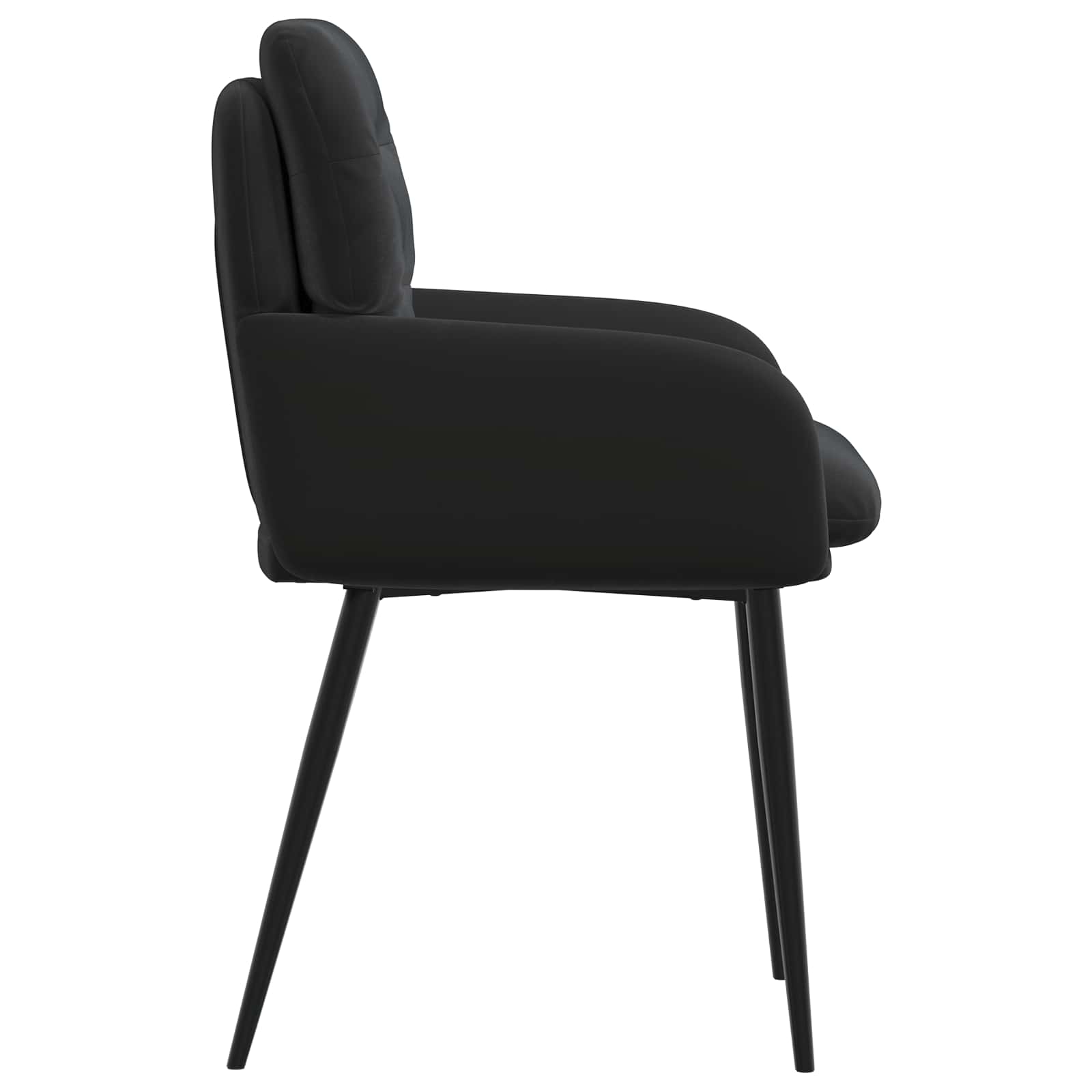 Trpezarijske stolice 2 pcs Baršun Crna 59 x 59,5 x 90 cm