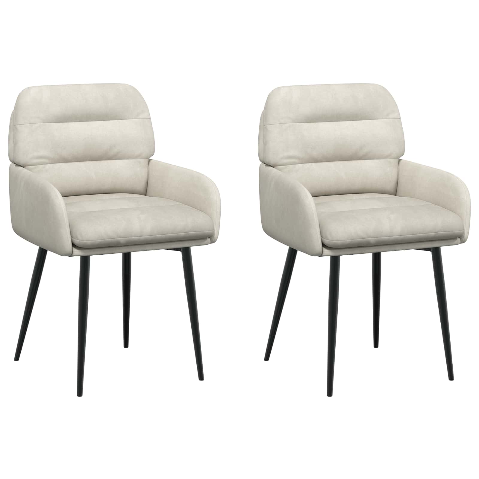 Trpezarijske stolice 2 pcs Baršun Krem 59 x 59,5 x 90 cm