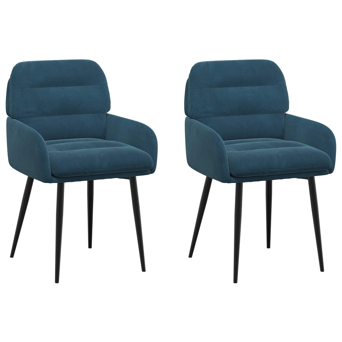 Trpezarijske stolice 2 pcs Baršun Plava 59 x 59,5 x 90 cm
