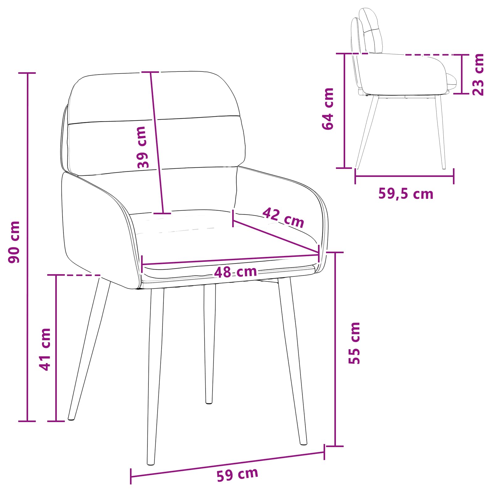 Trpezarijske stolice 2 pcs Baršun Tirkizna 59 x 59,5 x 90 cm