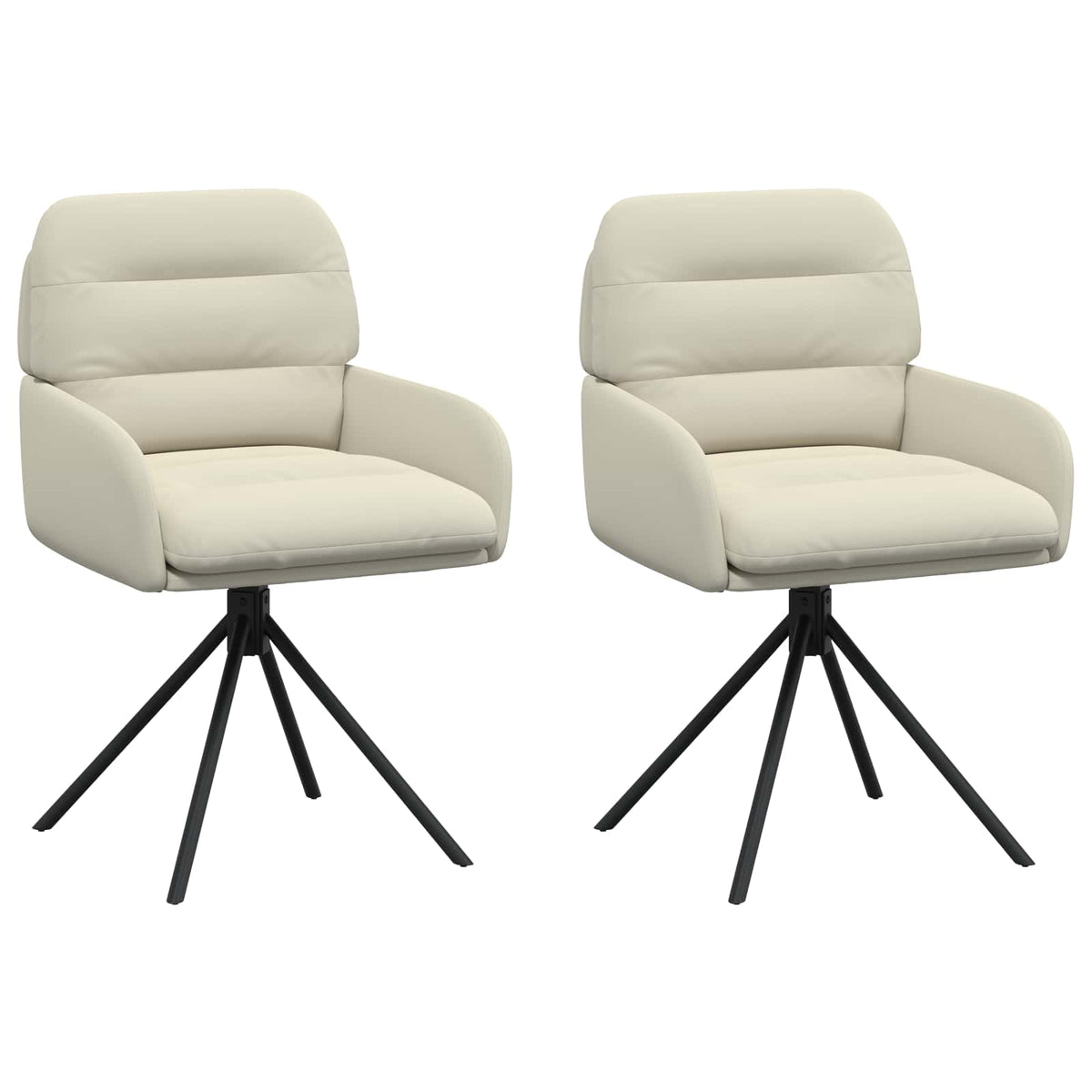 Okretne blagovaonske stolice 2 pcs Umjetna koža Krem