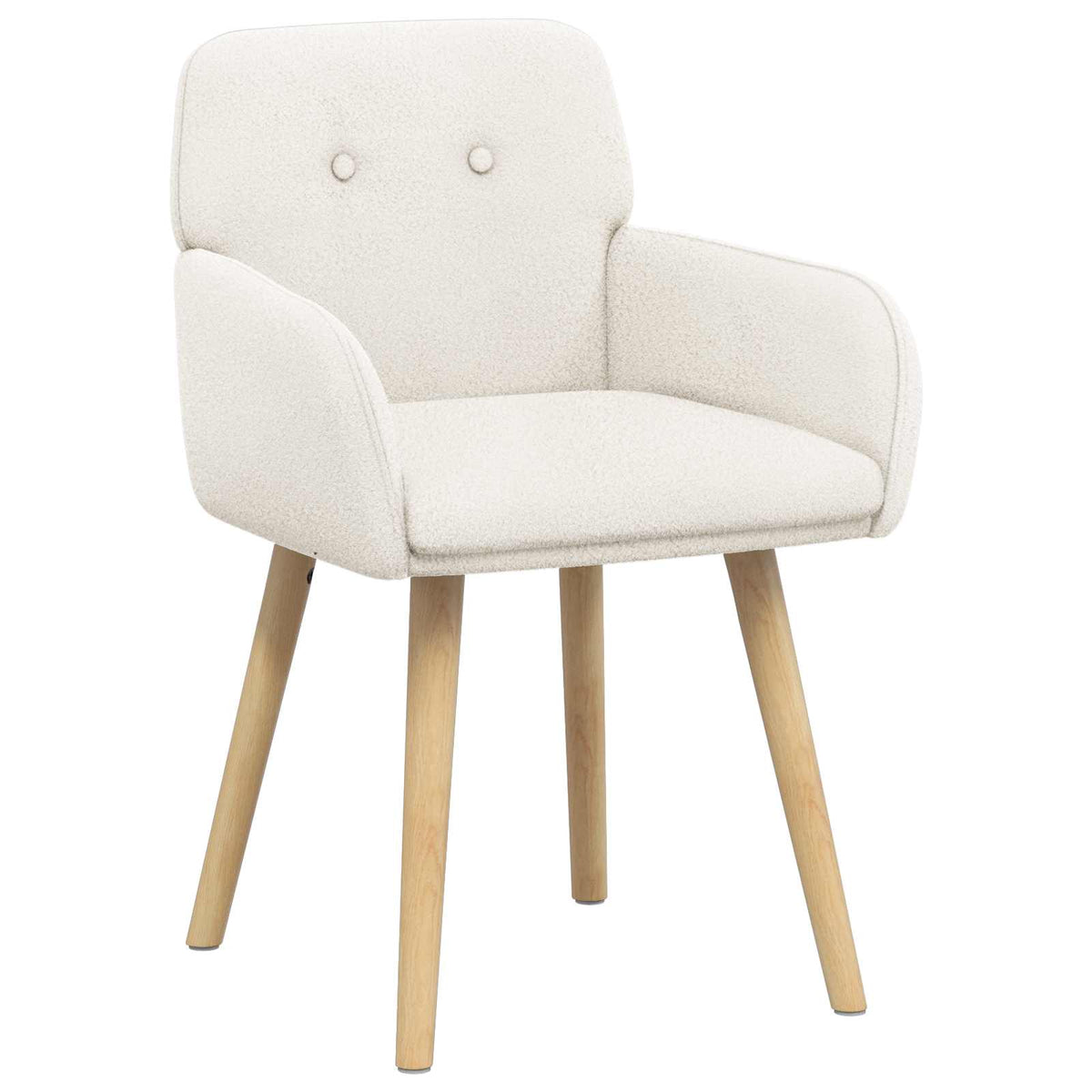 Trpezarijske stolice 2 pcs Bouclé Krem 59 x 57 x 85 cm