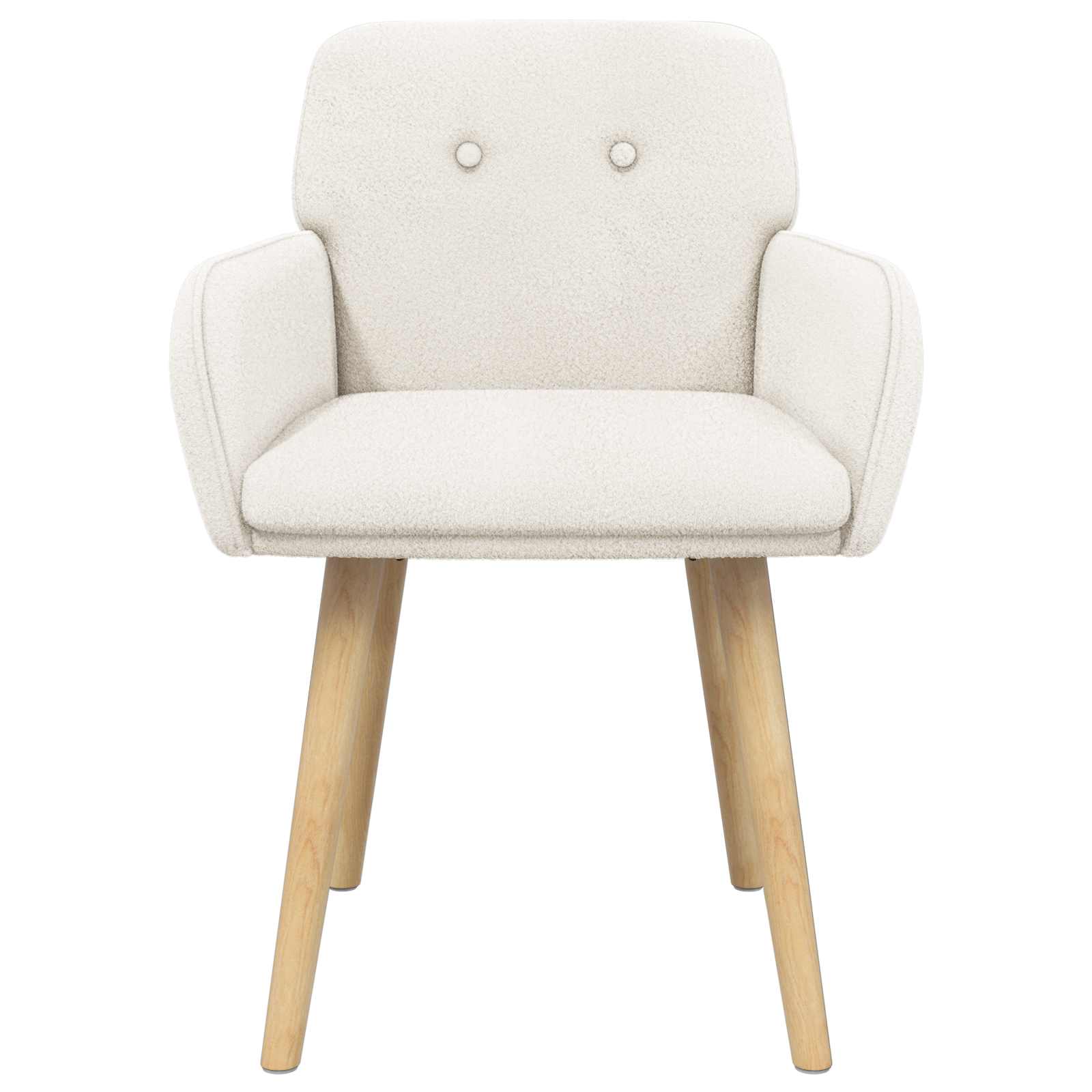 Trpezarijske stolice 2 pcs Bouclé Krem 59 x 57 x 85 cm