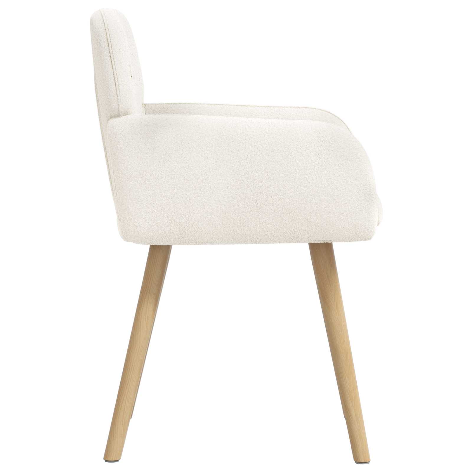 Trpezarijske stolice 2 pcs Bouclé Krem 59 x 57 x 85 cm