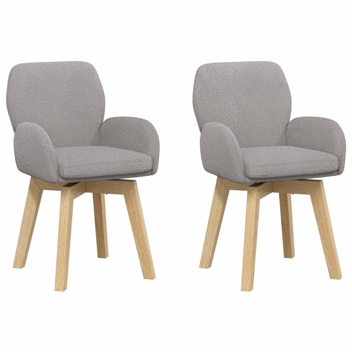 Okretne blagovaonske stolice 2 pcs Bouclé Svjetlosiva