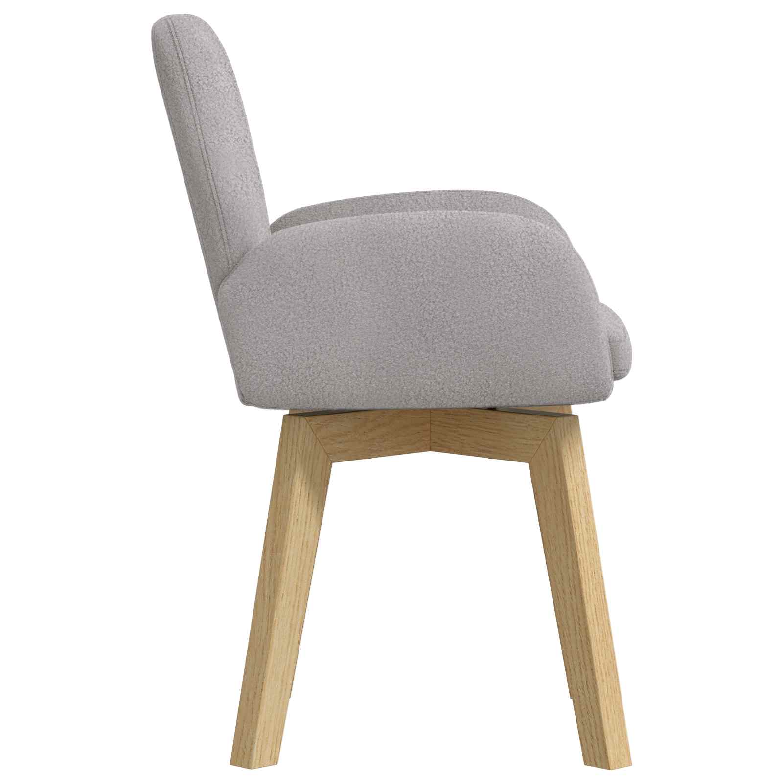 Okretne blagovaonske stolice 2 pcs Bouclé Svjetlosiva