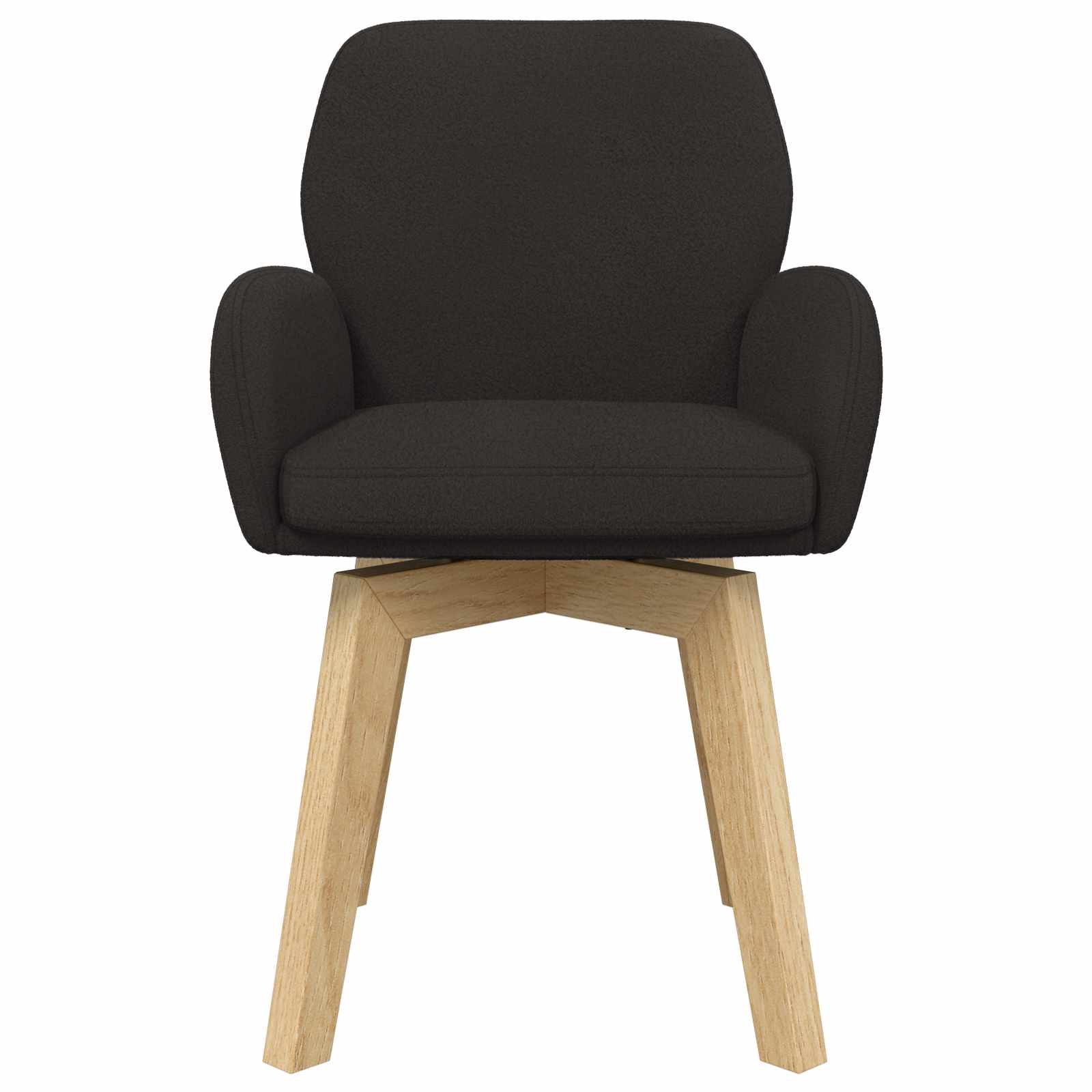 Okretne blagovaonske stolice 2 pcs Bouclé Crna 54 x 58 x 87 cm