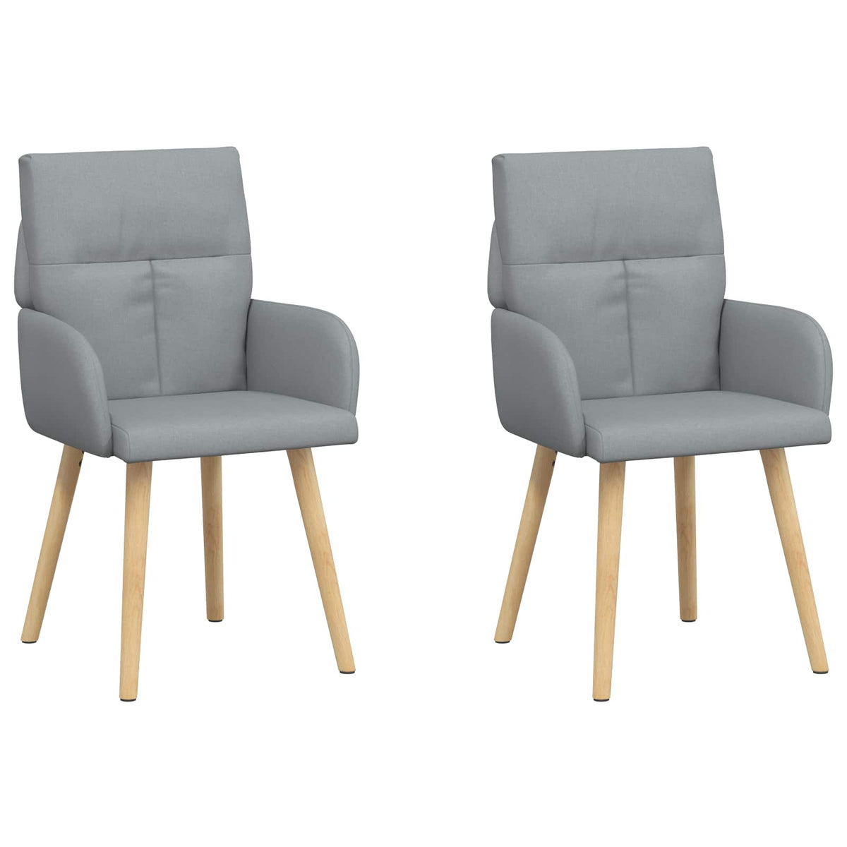 Trpezarijske stolice 2 pcs Tkanina Svjetlosiva 60 x 56 x 96 cm