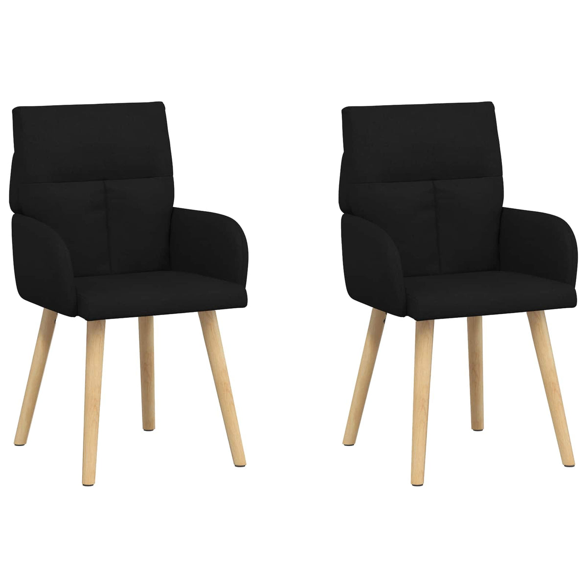 Trpezarijske stolice 2 pcs Tkanina Crna 60 x 56 x 96 cm