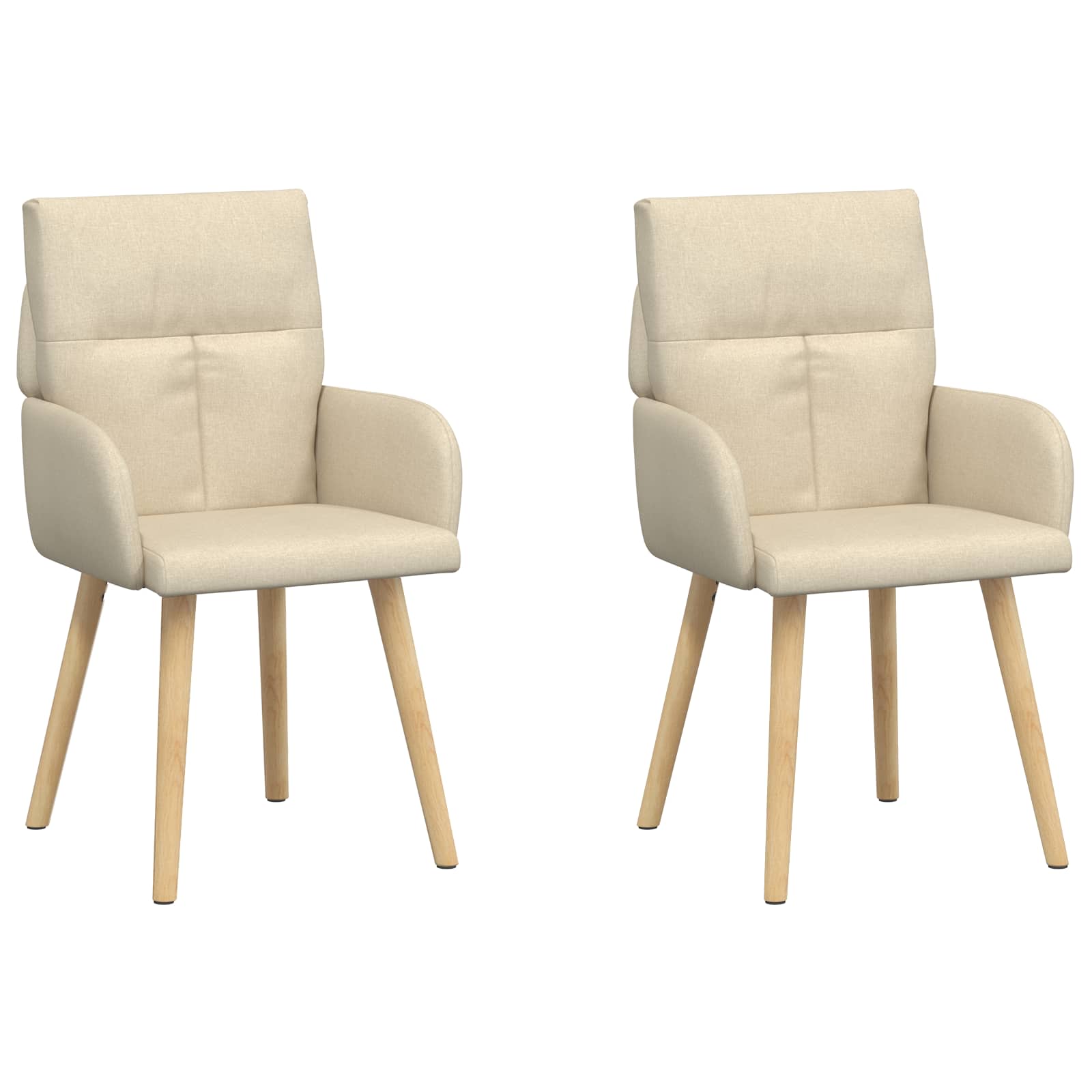 Trpezarijske stolice 2 pcs Tkanina Krem 60 x 56 x 96 cm