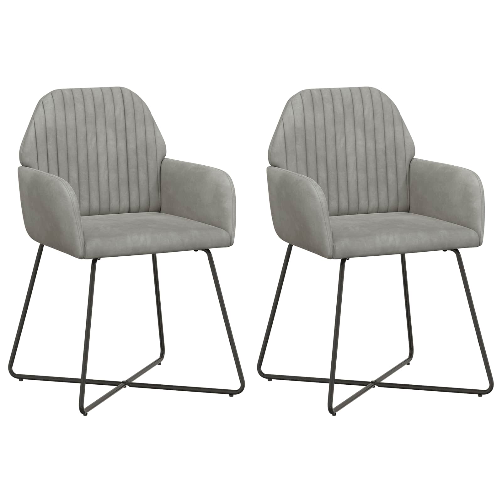 Trpezarijske stolice 2 pcs Baršun Svjetlosiva 55 x 50 x 84 cm