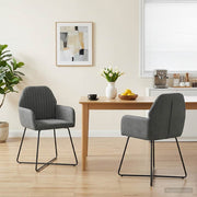 Trpezarijske stolice 2 pcs Baršun Tamnosiva 55 x 50 x 84 cm