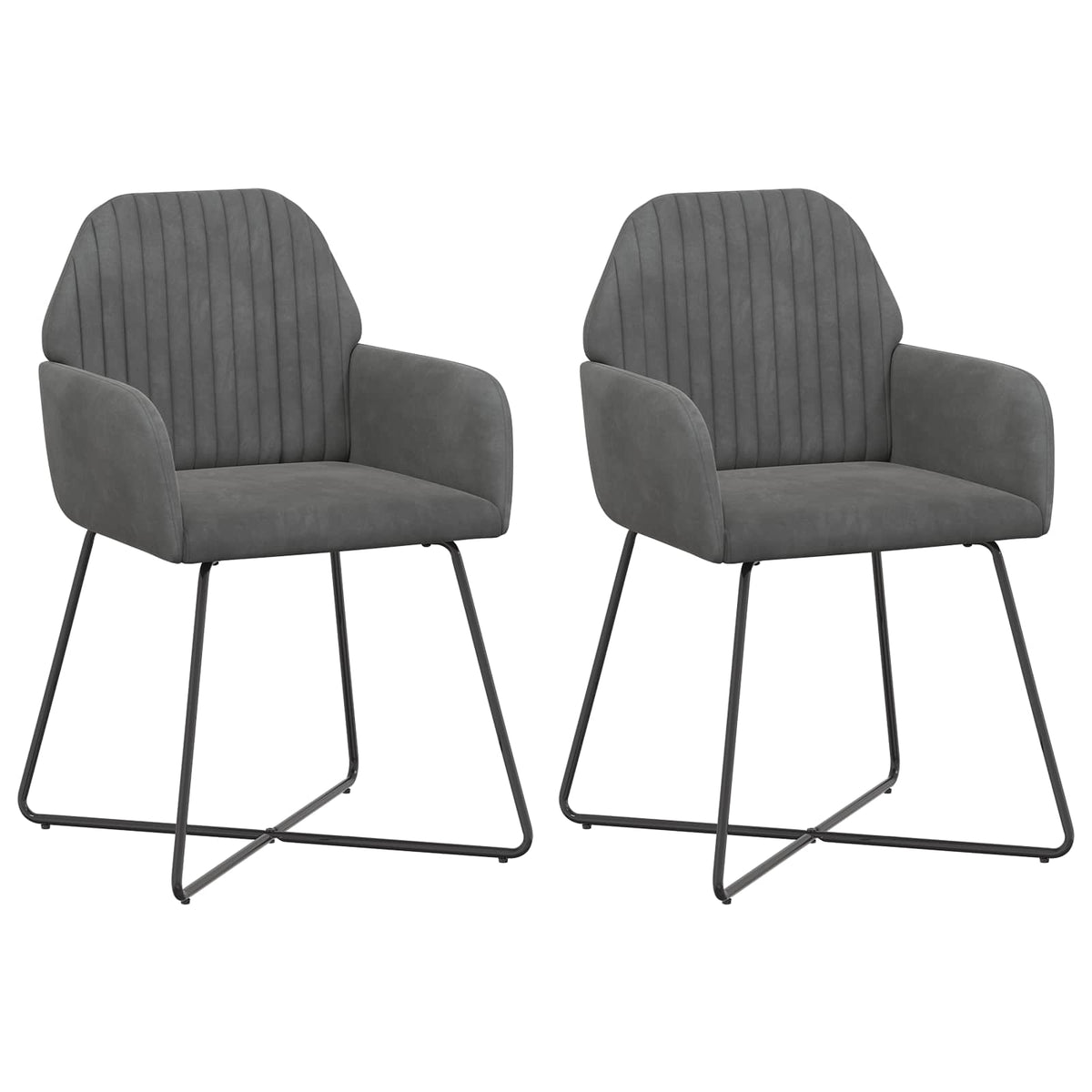Trpezarijske stolice 2 pcs Baršun Tamnosiva 55 x 50 x 84 cm