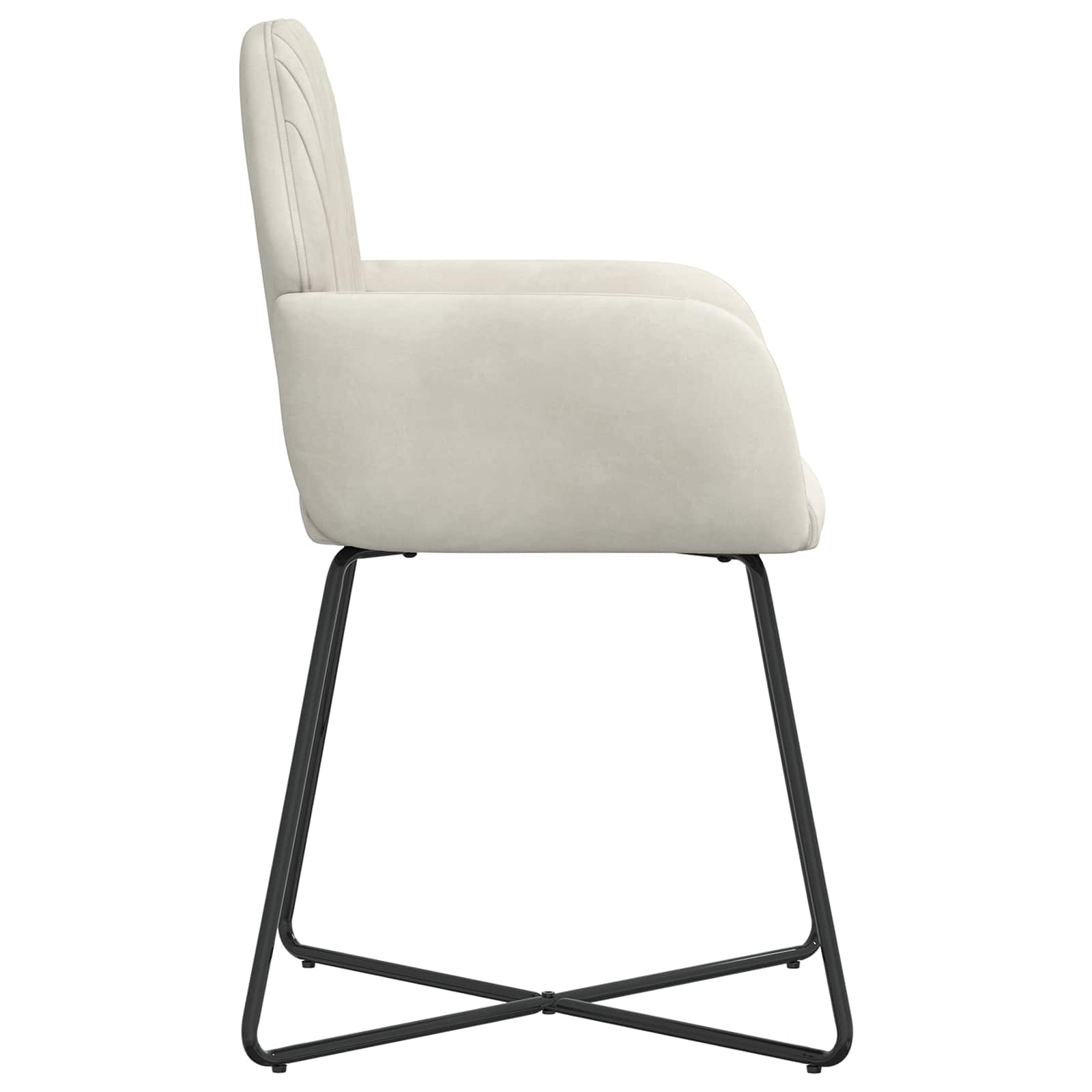 Trpezarijske stolice 2 pcs Baršun Krem 55 x 50 x 84 cm