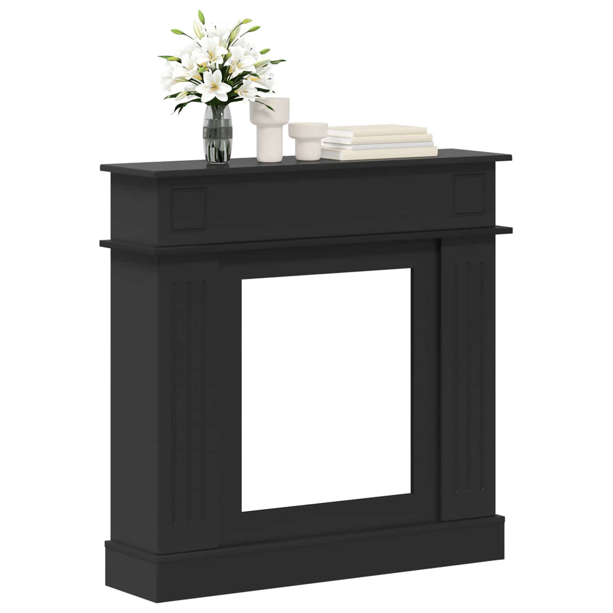 Okvir za kamin Crna 102 x 26 x 100 cm Konstruirano drvo