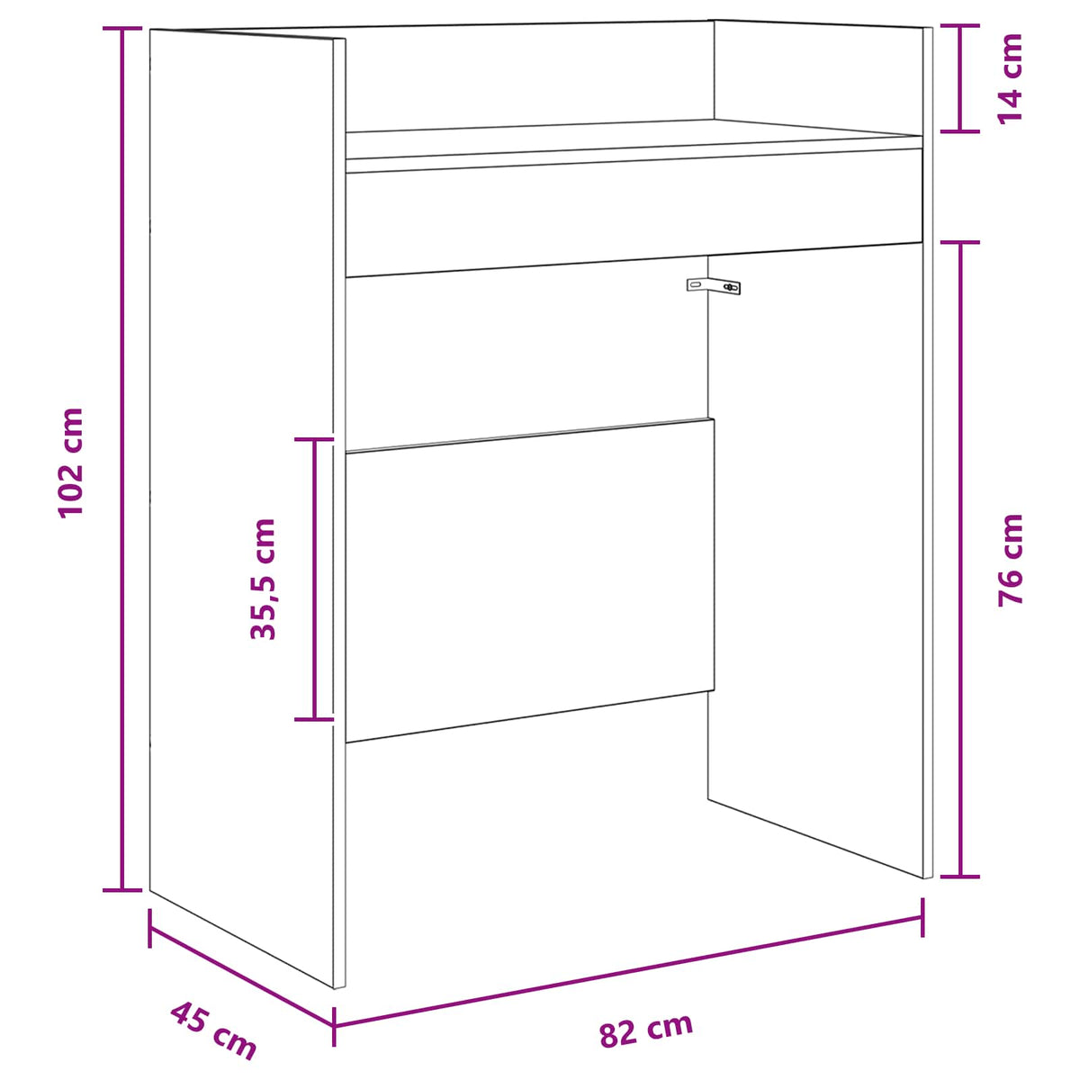DJ stol Crni hrast 82 x 45 x 102 cm Konstruirano drvo