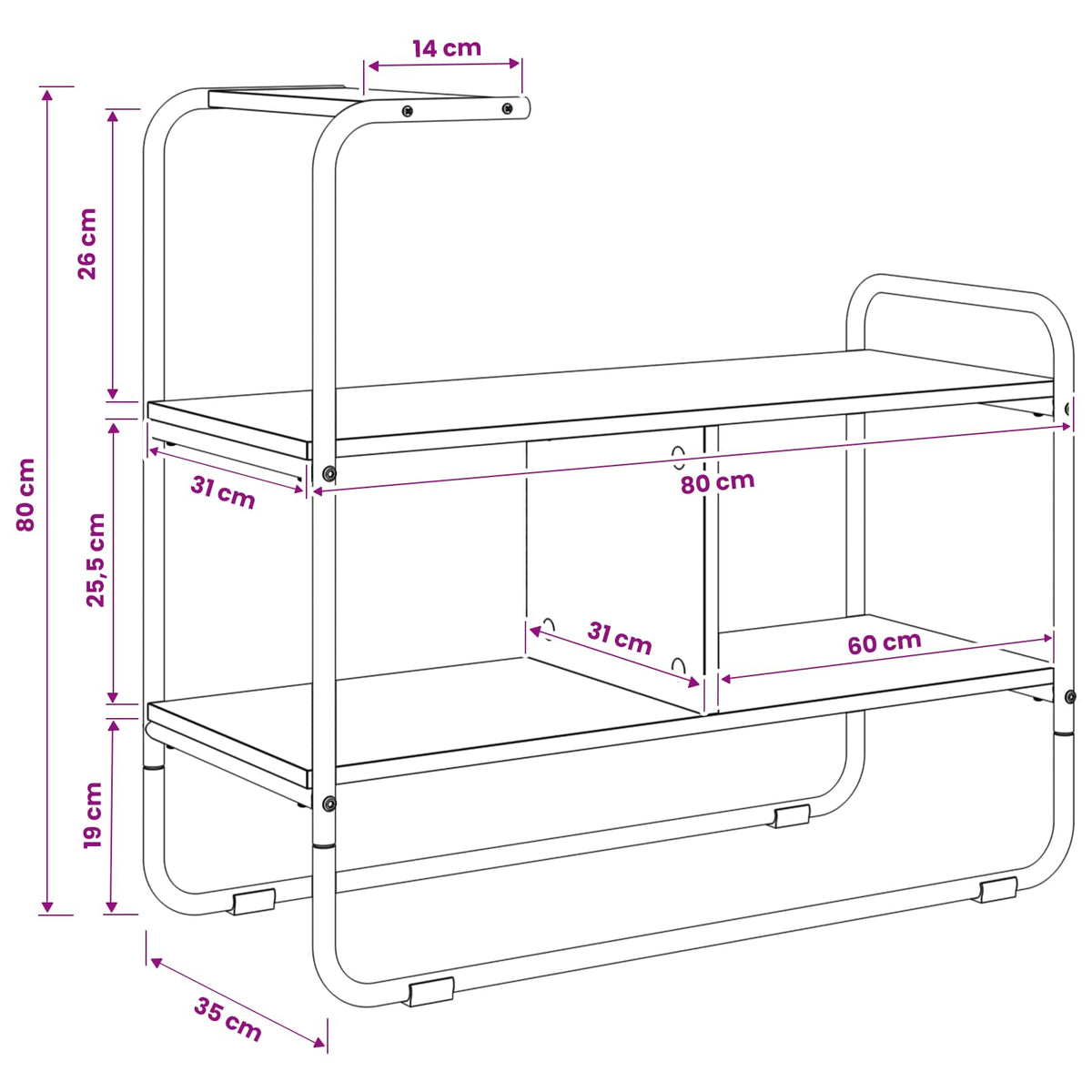 Konzolna stolica Crni hrast 80 x 35 x 75 cm Konstruirano drvo