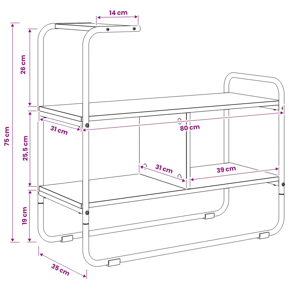 Konzolna stolica Staro drvo 80 x 35 x 75 cm Konstruirano drvo