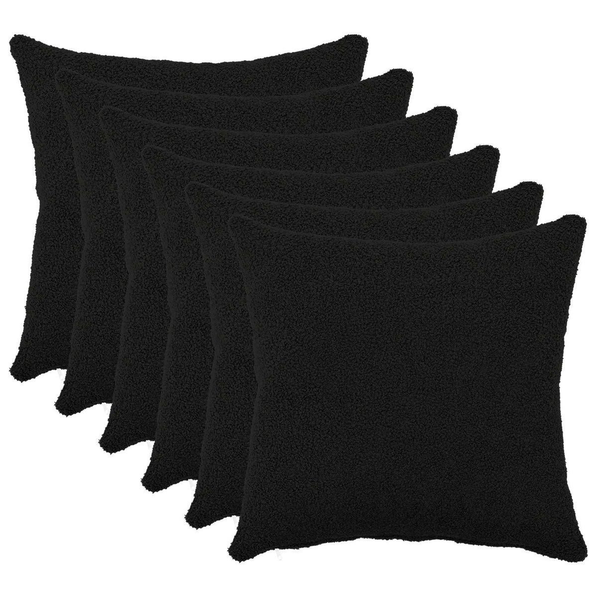 Presvlaka za jastuk 6 pcs HEERLEN Crna 30 x 30 cm Bouclé