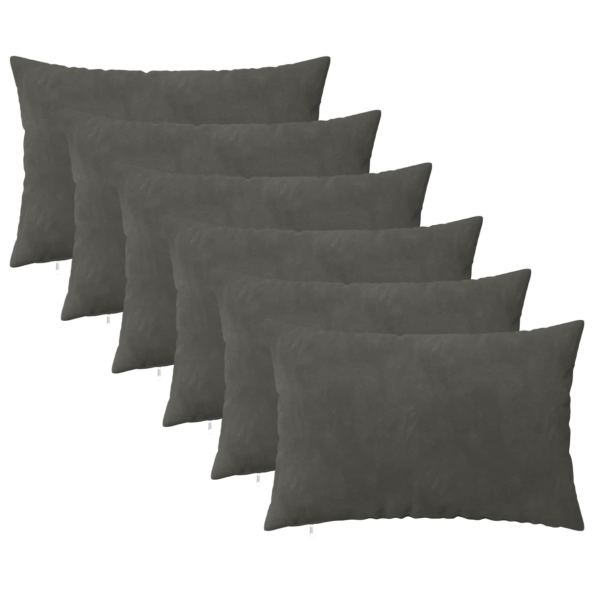 Presvlaka za jastuk 6 pcs HEERLEN Tamnosiva 30 x 50 cm Baršun