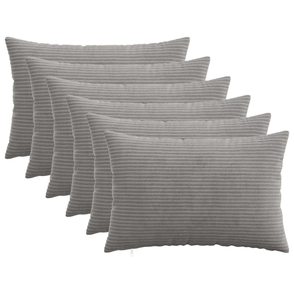 Presvlaka za jastuk 6 pcs HEERLEN Svjetlosiva 30 x 50 cm Kord