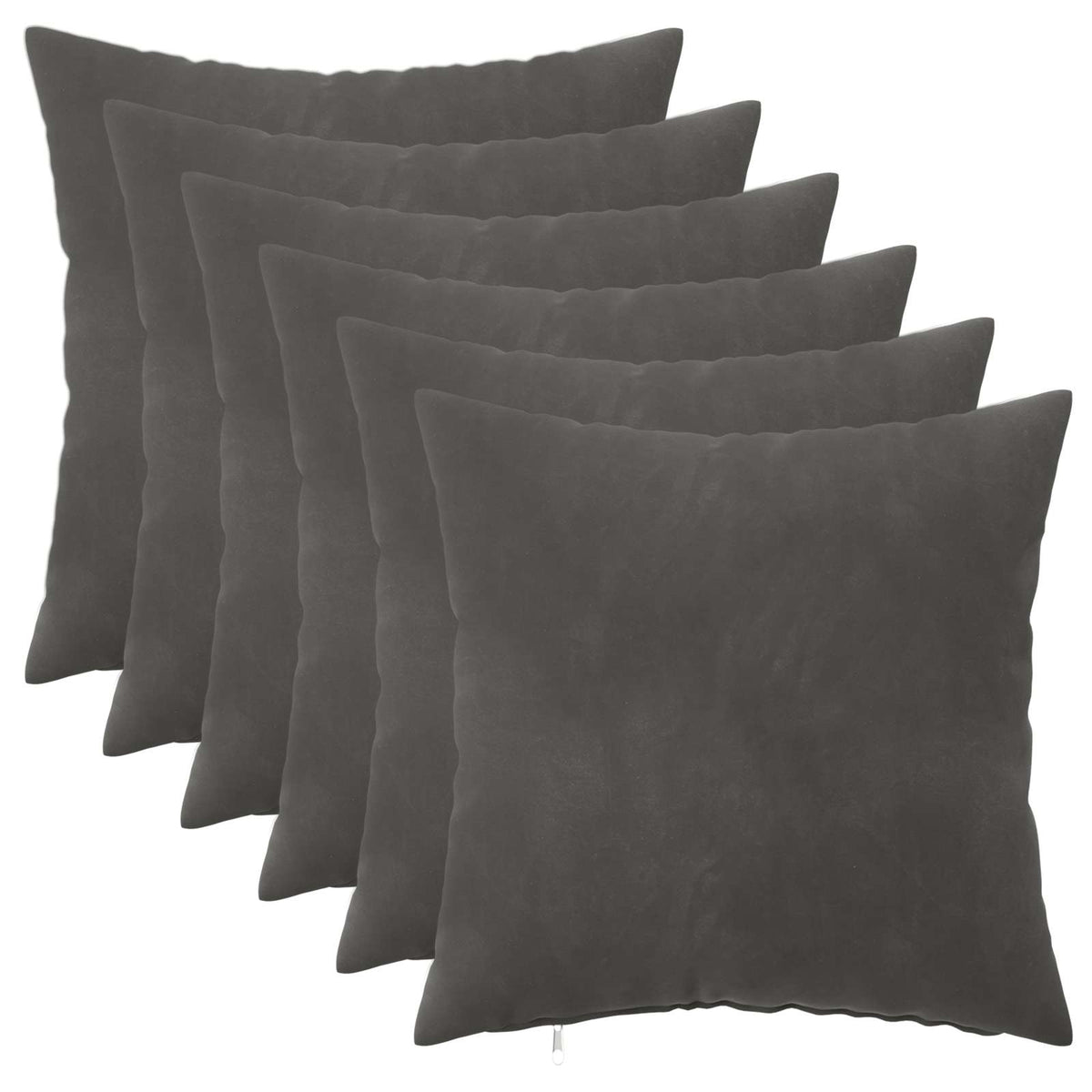 Presvlaka za jastuk 6 pcs HEERLEN Tamnosiva 35 x 35 cm Baršun