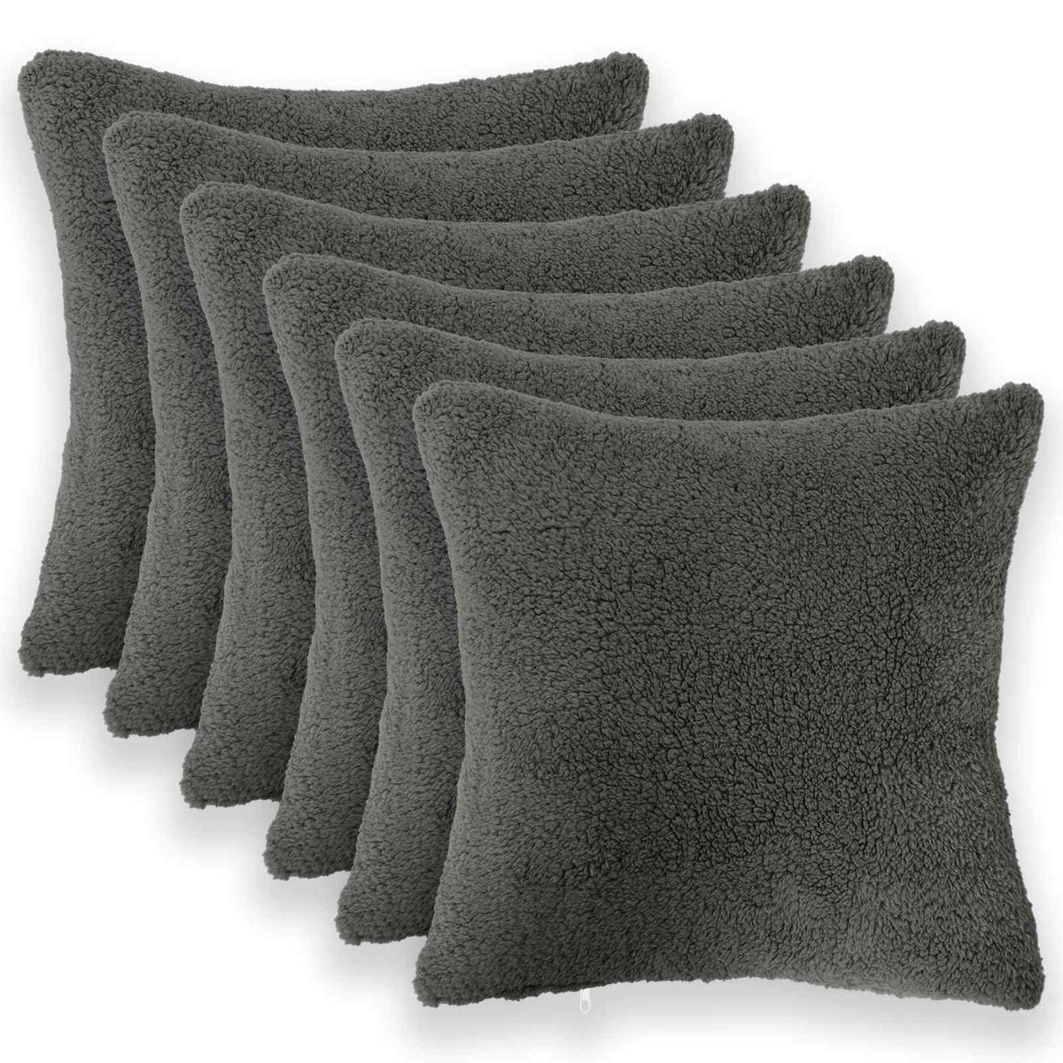 Presvlaka za jastuk 6 pcs HEERLEN Tamnosiva 40 x 40 cm Bouclé