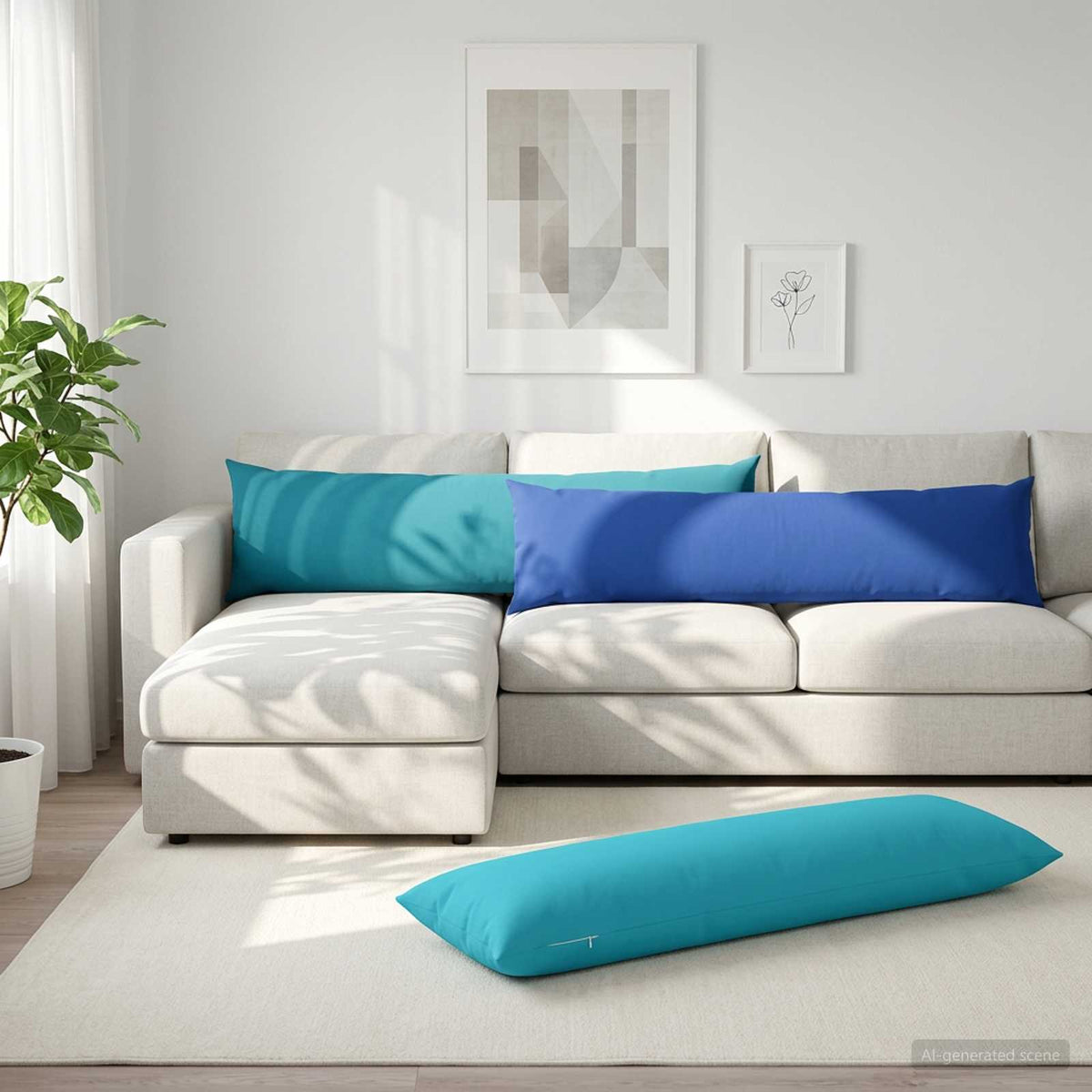 Jastuk s jastukom HEERLEN Svjetloplava 40 x 145 cm Poliester