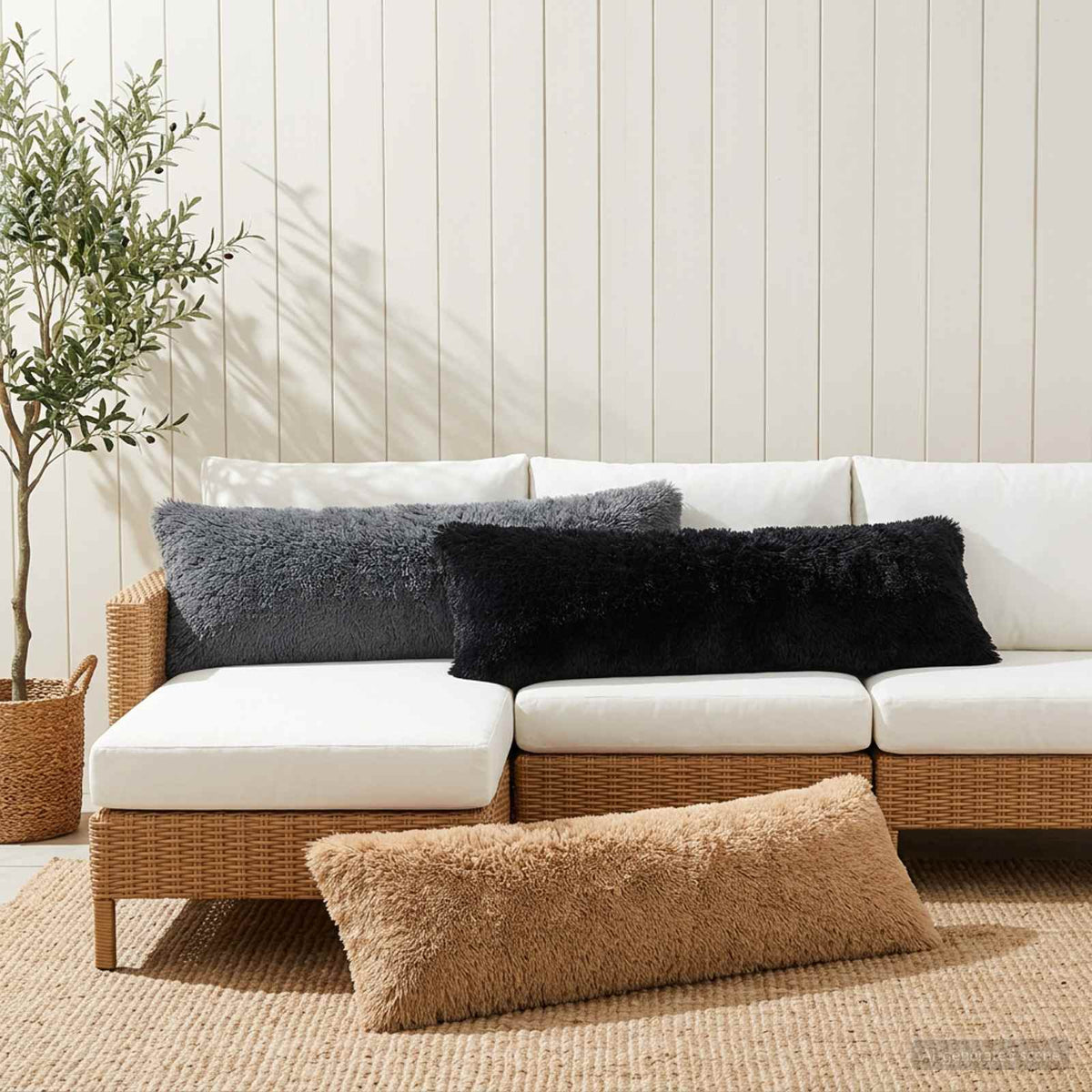 Presvlaka za jastuk HEERLEN Sivosmeđa 40 x 145 cm PV flis