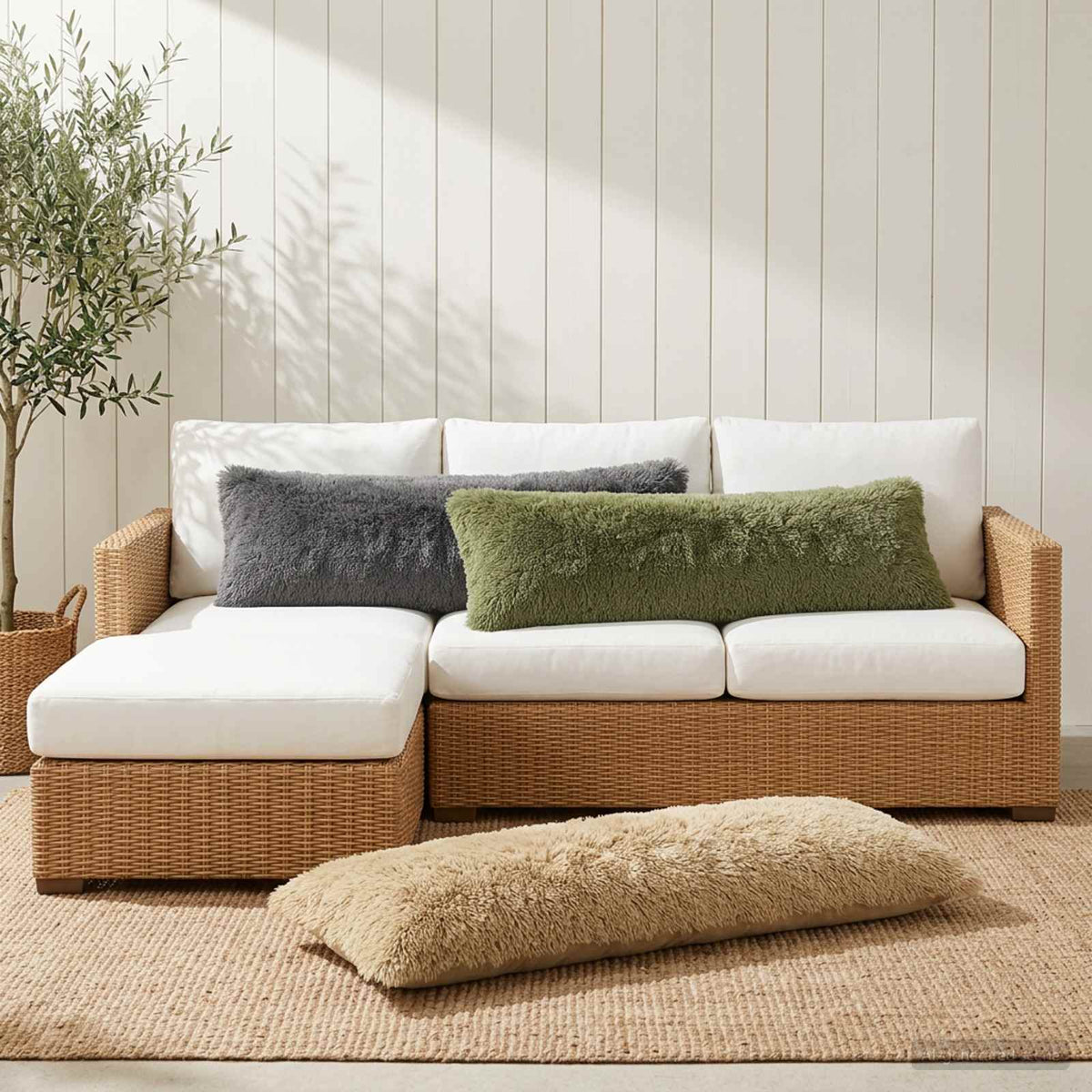 Presvlaka za jastuk 2 pcs HEERLEN Svjetlosiva 40 x 145 cm