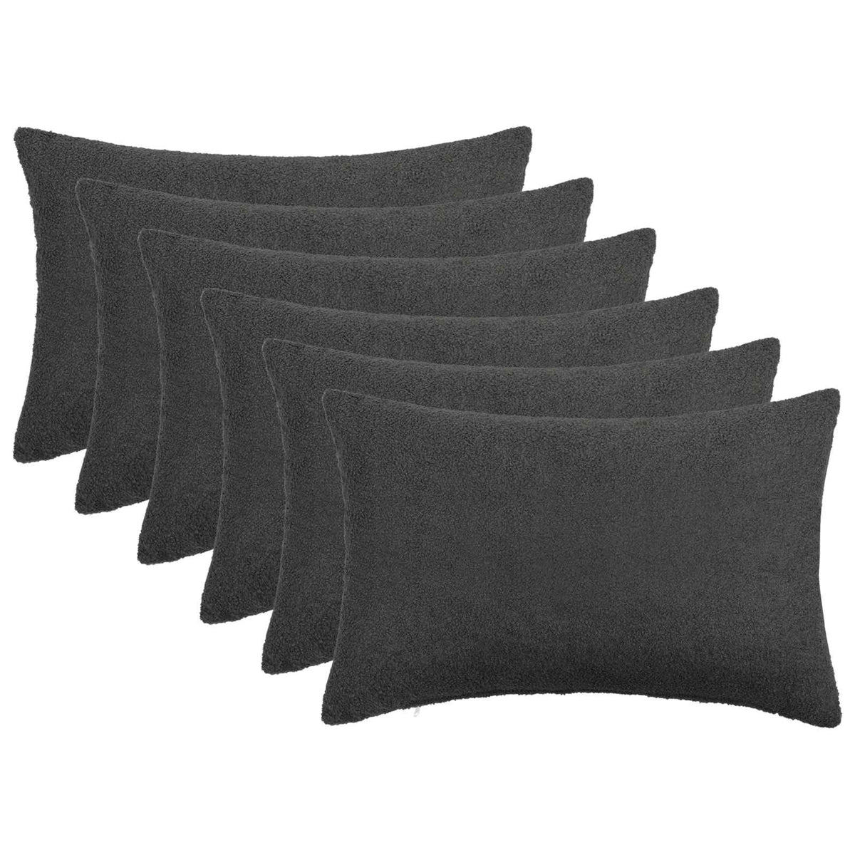 Presvlaka za jastuk 6 pcs HEERLEN Tamnosiva 40 x 60 cm Bouclé