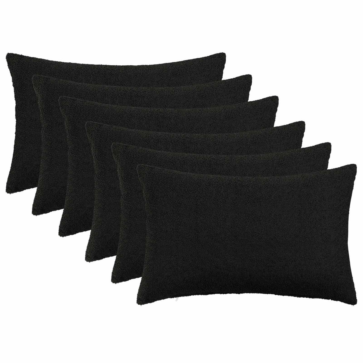 Presvlaka za jastuk 6 pcs HEERLEN Crna 40 x 60 cm Bouclé