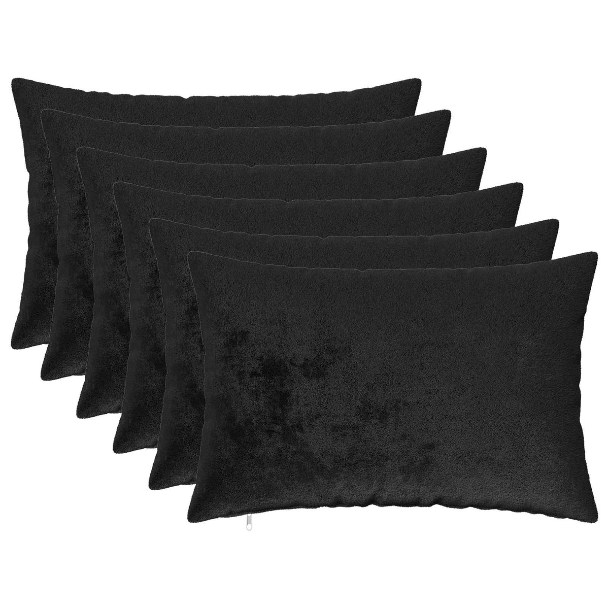 Presvlaka za jastuk 6 pcs HEERLEN Crna 40 x 60 cm Flanel