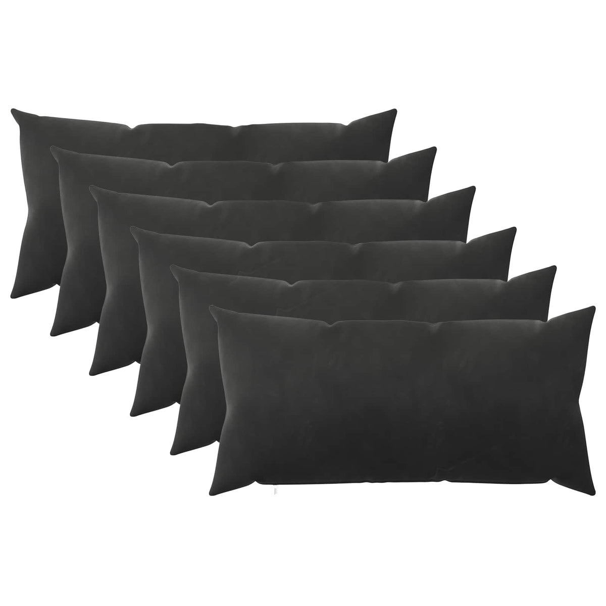 Presvlaka za jastuk 6 pcs HEERLEN Crna 40 x 70 cm Baršun