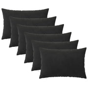 Presvlaka za jastuk 6 pcs HEERLEN Crna 50 x 80 cm Baršun