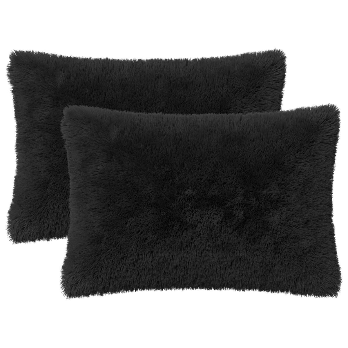 Presvlaka za jastuk 2 pcs HEERLEN Crna 50 x 80 cm PV flis