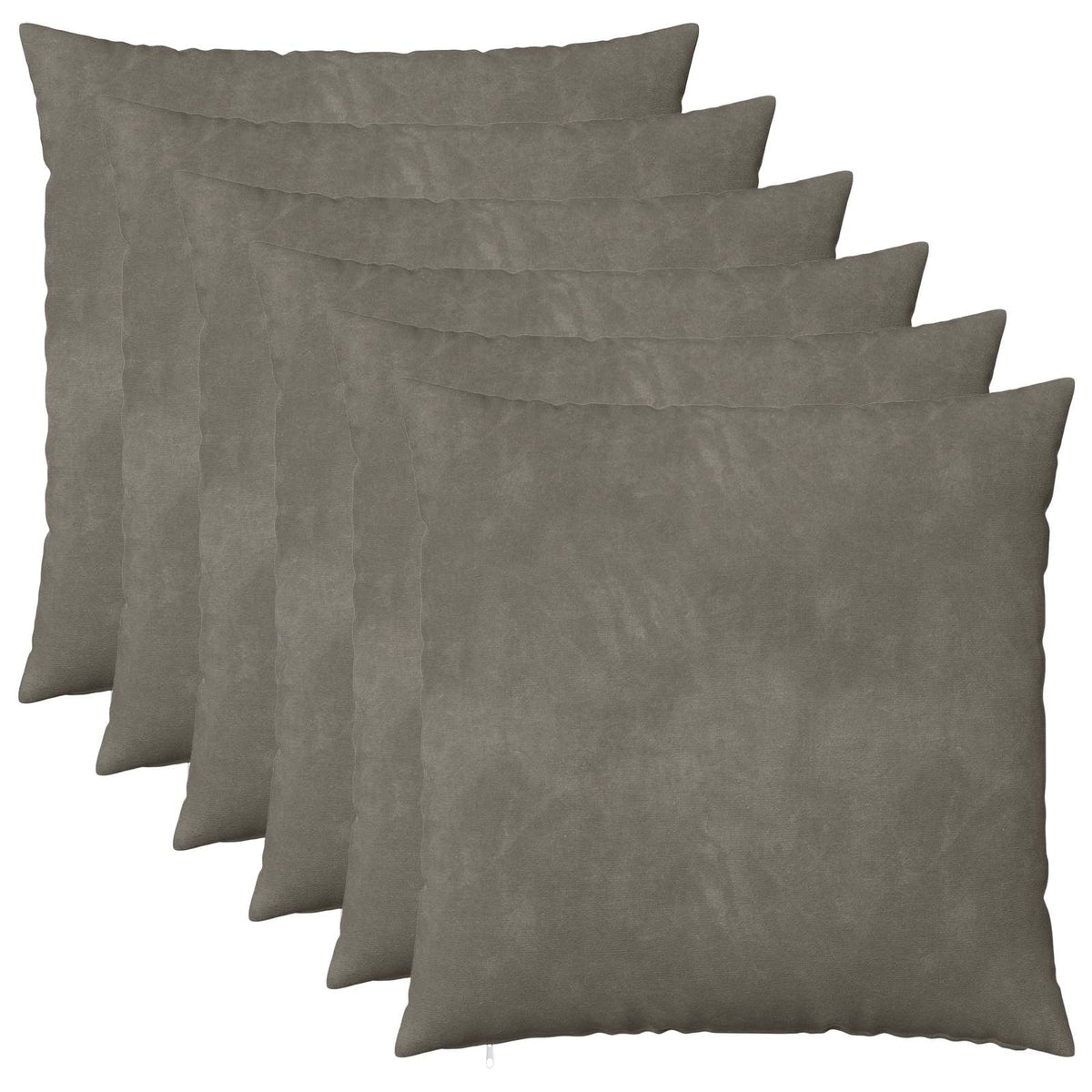 Presvlaka za jastuk 6 pcs HEERLEN Svjetlosiva 55 x 55 cm Baršun