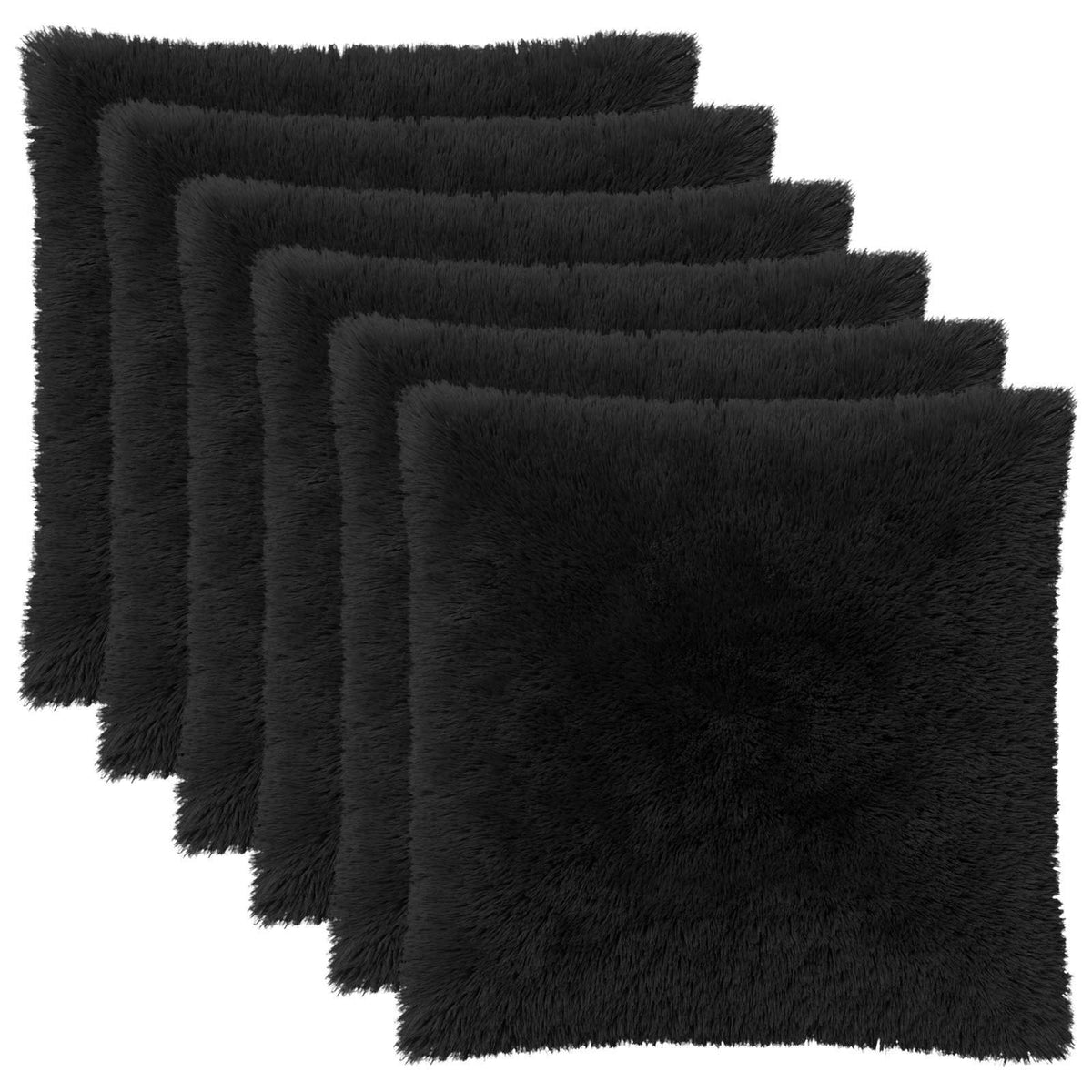 Presvlaka za jastuk 6 pcs HEERLEN Crna 60 x 60 cm PV flis