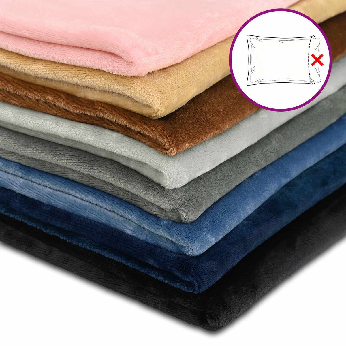 Presvlaka za jastuk 6 pcs HEERLEN Crna 60 x 60 cm Flanel