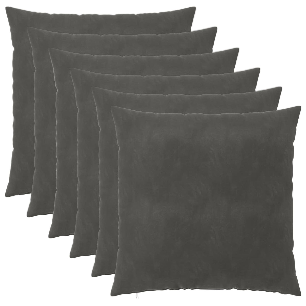 Presvlaka za jastuk 6 pcs HEERLEN Tamnosiva 65 x 65 cm Baršun