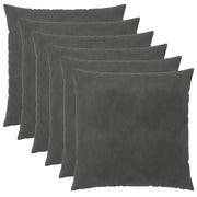 Presvlaka za jastuk 6 pcs HEERLEN Tamnosiva 65 x 65 cm Baršun
