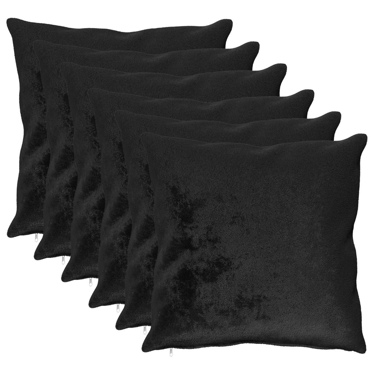 Presvlaka za jastuk 6 pcs HEERLEN Crna 65 x 65 cm Flanel
