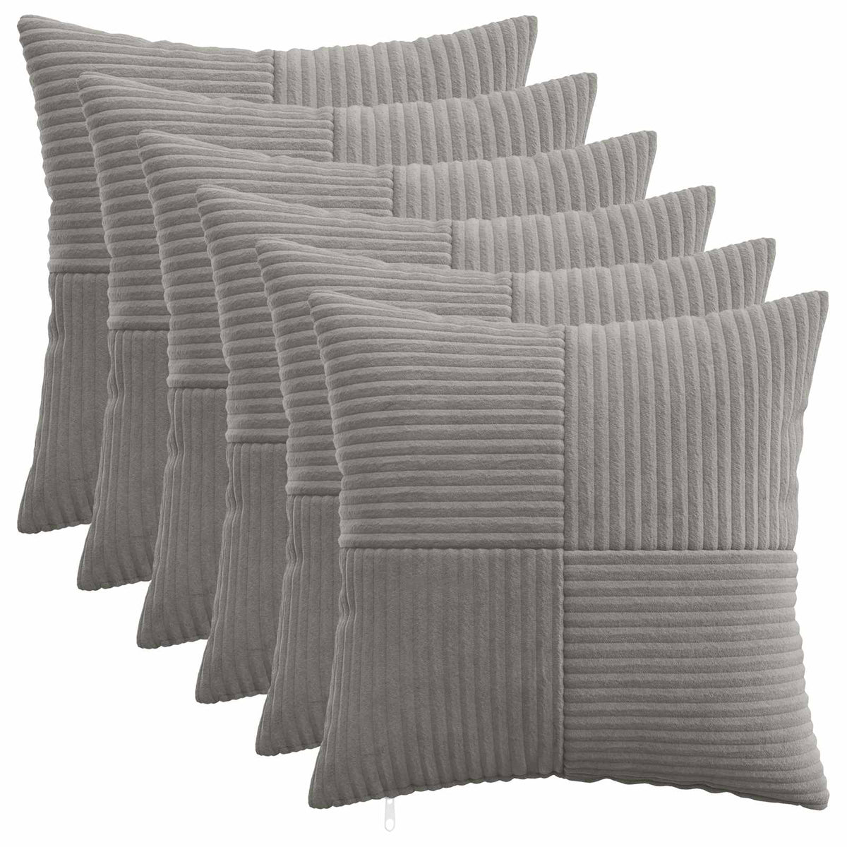 Presvlaka za jastuk 6 pcs ALMELO Svjetlosiva 40 x 40 cm Kord