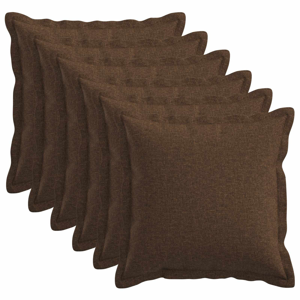 Presvlaka za jastuk 6 pcs HOUTEN Smeđa 30 x 30 cm Umjetni lan