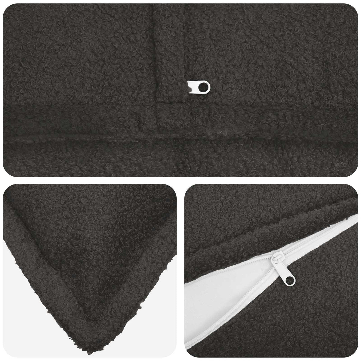 Presvlaka za jastuk 2 pcs HOUTEN Tamnosiva 30 x 50 cm Bouclé